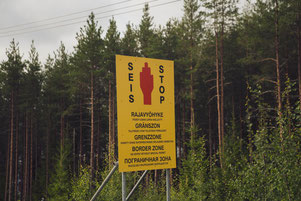 Sign at the Finnish-Russian border (Foto: Finnish Border Guard)