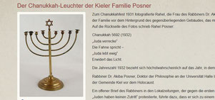 Artikel "Der Chanukkah-Leuchter der Kieler Familie Posner"