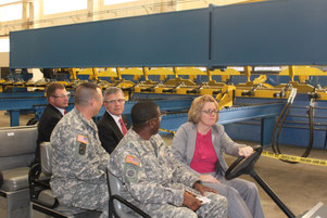 The Army Materiel Command's top civilian John B. Nerger, Executive Deputy to the Commanding General of the Army Material Command, was shown the FSW machine at the Rock Island Arsenal Joint Manufacturing and Technology Center on 14 December 2012.