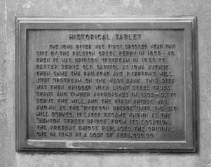 Benton Street Bridge in Iowa City - Historical tablet located on the northwest abutment, looking north-northeast