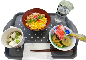 この日のメニューはそぼろ丼