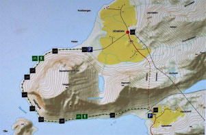 Karte Küstenweg Haukland-Uttakleiv