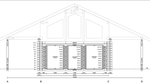 CAD-Zeichnungen - Blockwand -  Architektur - AutoCAD-Zeichnung -  Technische Zeichnung -  Detailzeichnungen - Bearbeitungszeichnung - Systemzeichnung - Holzhaus in massiver Blockbauweise