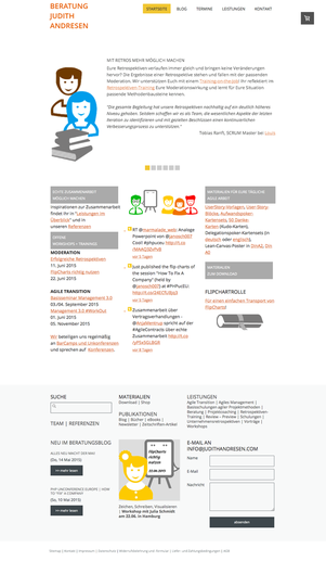 Screenshot der Startseite (16. Mai 2015)