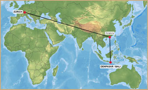 Zürich-Denpasar, Bali