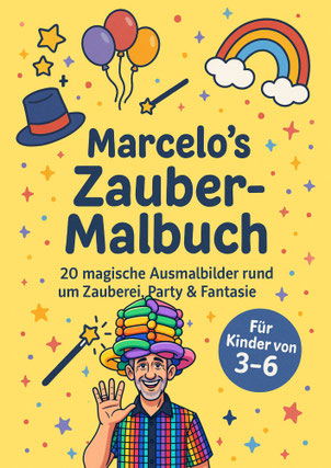Zaubermalbuch für Kinder von 3–6 Jahren mit magischen Ausmalmotiven