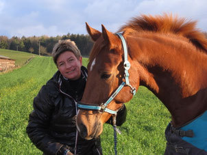 ...hier zu sehen mit dem ehemaligen Therapiepferd Kalimero