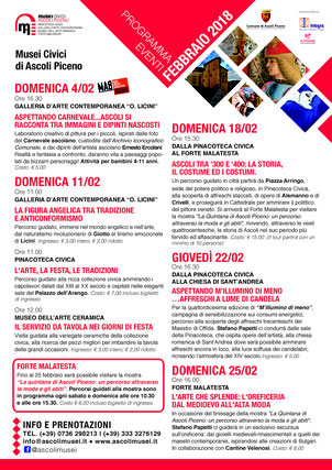 Il programma di Febbraio 2018 dei Musei Civici di Ascoli Piceno