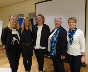 Der KLFV-Vorstand 2026, vl: Katharina Timmermann, Ulrike Ruge, Nicole von Eitzen, Frauke Kühl, Hilde Wohlenberg, es fehlt auf dem Foto Göntje Engel