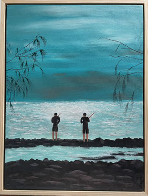 "Perfect Day" 51cm x 61cm Acrylic on canvas, pinewood frame $350 (excluding freight)