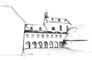 © Architekt Stefan Hofhus, der Architekt Stefan Hofhus aus Binningen zeichnete nach historischen Bauplänen aus dem Landeshauptarchiv in Koblenz die Perspektiven des Klosters Rosenthal.
