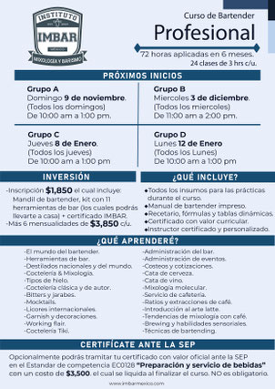 Curso bartender profesional