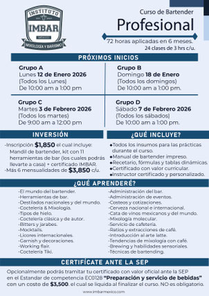 Curso bartender profesional