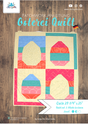 Patchwork Anleitung Osterei Quilt Cover