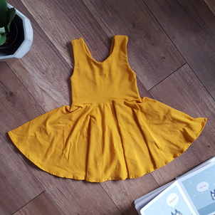 Mustard dress for little girls, available in 7 colours