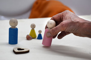 Familienaufstellung auf dem Systembrett bei Brele Scholz - Familienaufstellung und Kunsttherapie