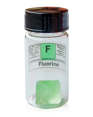 fluorine gas sample, fluorine gas for element collection, safe fluorine sample for collection, fluorine sample for laboratory use.