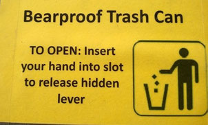 Not the kind of signs you see on trashcans where I live!!!