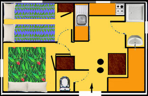 plan mobile home CATALANE 21m2