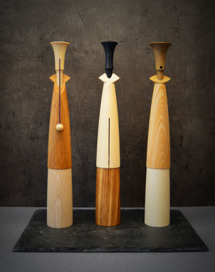 Rauchstabfiguren, Braune Edition, moderne Heilige drei Könige, puristisch, Erzgebirge , Volkskunst, Weisen aus dem Morgenland, Tradition und Form