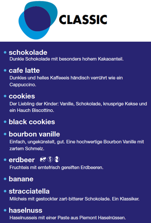 Klassische Eissorten und Speiseeis in Salzburg