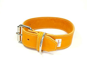 Hundehalsband Leder orange 4 cm breit 1