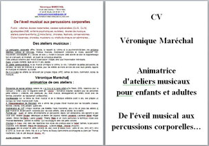 CV Véronique Maréchal animatrice atelier musical enfant adulte