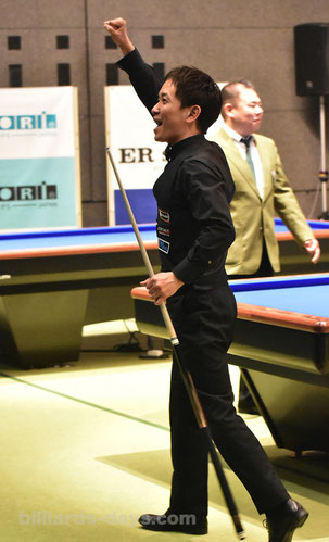 Nobuyasu Sakai won 74th All Japan 3 Cushion Championship