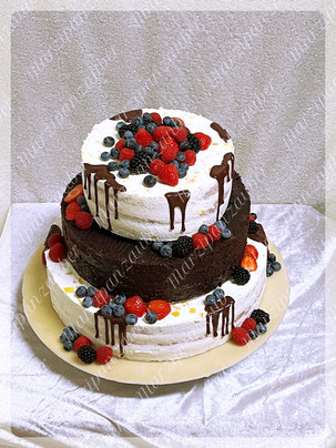 Naked Cake, Wedding Cake, Hochzeitstorte, Früchte
