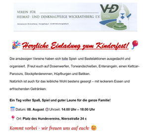 Einladung zum Kinderfest