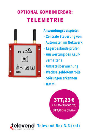 Umfangreiches Snackautomaten Zubehör - Modul-Erweiterungen Telemetrie Modul bei SNACKAUTOMATEN KAUFEN 24 - Snackbox24 | FineSnack 