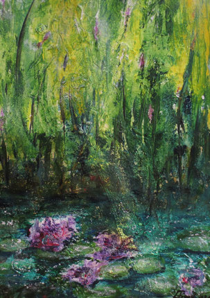 Am Teich , mixed media , 50x70 cm , BNR. 346