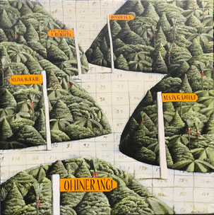 'Auckland cones' 50 x 50 cm, oil on canvas 2018