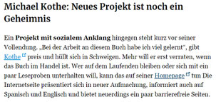 Text: Kothes Projekt ist noch geheim.
