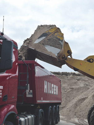 Hilgen Bus Lkw Busfahrt Erdarbeiten Transport Sand Tieflader Reise Bau