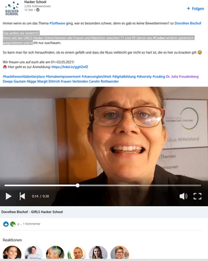 Dann schaut euch das Viideo im LinkedInAccount der Hacker School, Hamburg an: https://www.linkedin.com/company/hckr-school/posts/?feedView=videos