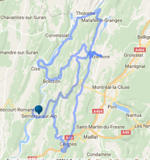 Pour les motards, carte de la balade moto proposé par Le Gite De Giron, Monts Bertiand