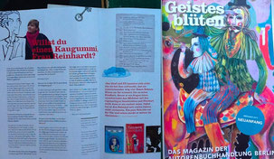 Ein Interview mit Kirsten Reinhardt im Magazin der Autorenbuchhandlung Berlin: Geistesblüten.