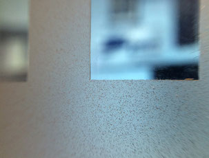 Close up of Silver Etch window film