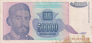 BILLETE YUGOSLAVIA - PICK - P130A - 50.000 DINARA - 1.993 - SERIE AC (MBC/VF) 2,50€.