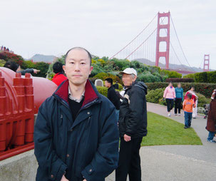 Tomoyuki Mori is at Golden Gate Bridge in San Francisco