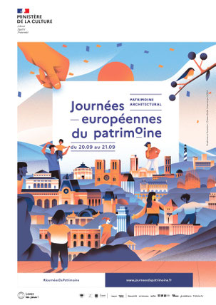 Affiche "Journées européennes du patrimoine" - 20 et 21 septembre 2025 - Château de Saveilles - Château fort Charente - Château en Charente - Visite de château groupe - Visite Charente - Visite guidée - Sortir en famille