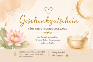 Geschenkgutschein für Klangmassagen Heilerpraxis Keinert in 18299 Laage