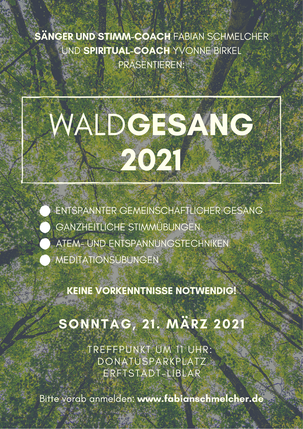 WALDGESANG 2021 | Der Gesangs- und Entspannungsworkshop im Kottenforst Ville, Erftstadt (Zum Vergrößern Bild anklicken!)