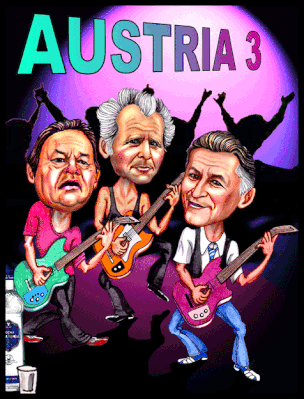 Wolfgang Ambros, Georg Danzer und Reonhard Fendrich als Austria 3.