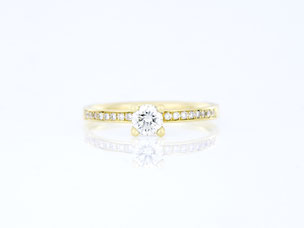 Verlobungsring mit Brillant Diamant 18kt Gelbgold