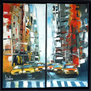 "Côte côte NY" - Diptyque (40x20) x2