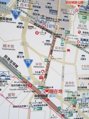 池田駅周辺の略地図