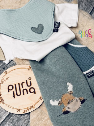 Babyoutfit mit Stickbild Elch