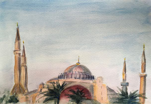 'Istanbul', watercolour, 21 x 29.5cm